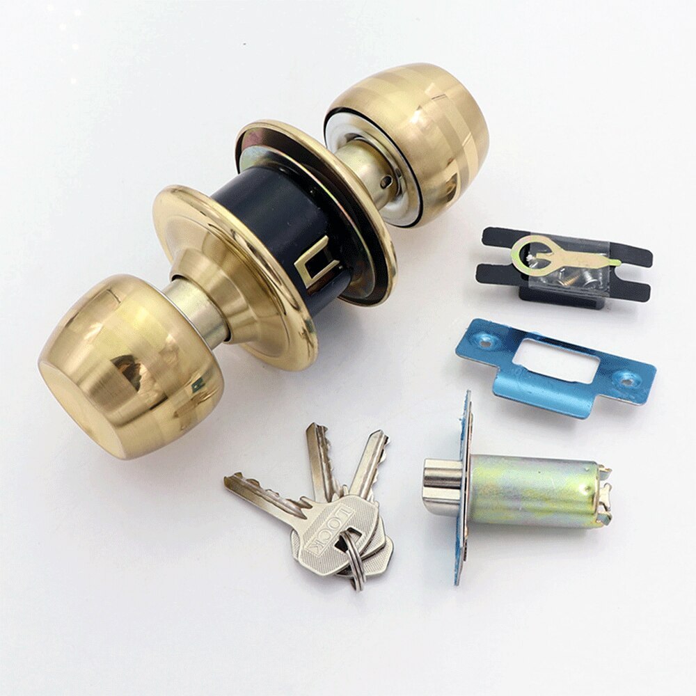 Stainless Steel Round Ball Door Knobs Handle Passage Entrance Lock