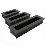 Black Aluminium alloy barn sliding door hidden flush pull handles for interior doors