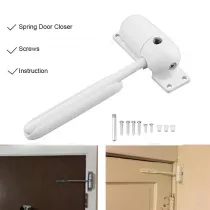 1 Set Mini White Zinc Alloy Automatic Spring Door Closer Generic Surface Heavy Door Closer Door Hardware