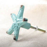 Simple blue and white Mediterranean starfish decorative painting antique door handle