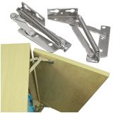 2 Pcs 80 Degree Spring Hinges Cabinet Door Lift Up Stay Flap Top Support Cupboard Kitchen
