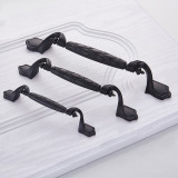 Kitchen furniture Knobs round handle black 96/128/160mm Cupboard Wardrobe Closet door pulls for home interiors