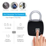 Fingerprint Padlock IP65 Waterproof Keyless Anti-Theft Padlock Support USB Charging