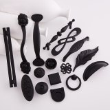 Vintage personality Handle cabinet cupboard door knobs black Handles for furniture kitchen interior doors