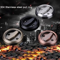 Stainless Steel 304 Recessed Invisible Cup Hidden Door Handles Cabinet Pulls Fire Proof Disk round ring