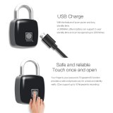 Fingerprint Padlock IP65 Waterproof Keyless Anti-Theft Padlock Support USB Charging