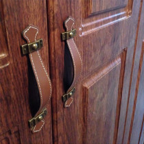 Vintage hardware Black Cabinet Knobs and handles wardrobe cupboard door handle and pulls leather Furniture hardware decorative