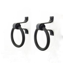 2 PCS Vintage Furniture Handle Black Kitchen Cabinets Pull Knobs Drawer Wardrobe Cupboard steel Door ring