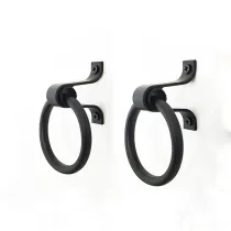 2 PCS Vintage Furniture Handle Black Kitchen Cabinets Pull Knobs Drawer Wardrobe Cupboard steel Door ring