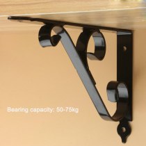2 PCS European Tieyi Triangle Bracket Fixed Bearing shelf  with Right Diaphragm Bracket Black and White on Wall mount