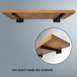 Floating Mounted Set of 2 Rustic Wood Wall Shelves for Living Room Bedroom Bathroom