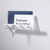 1Pc Nordic Home Creative Hat Key 4 Hooks Rack Holder Storage Shelf Hanging Hooks Wall Mounted Rack home holder storage hanger