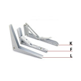 2 Pcs 8-20 Inch White Triangle Folding Angle Bracket Adjustable Wall Mounted Durable Bearing Shelf Bracket DIY Home Table Bench