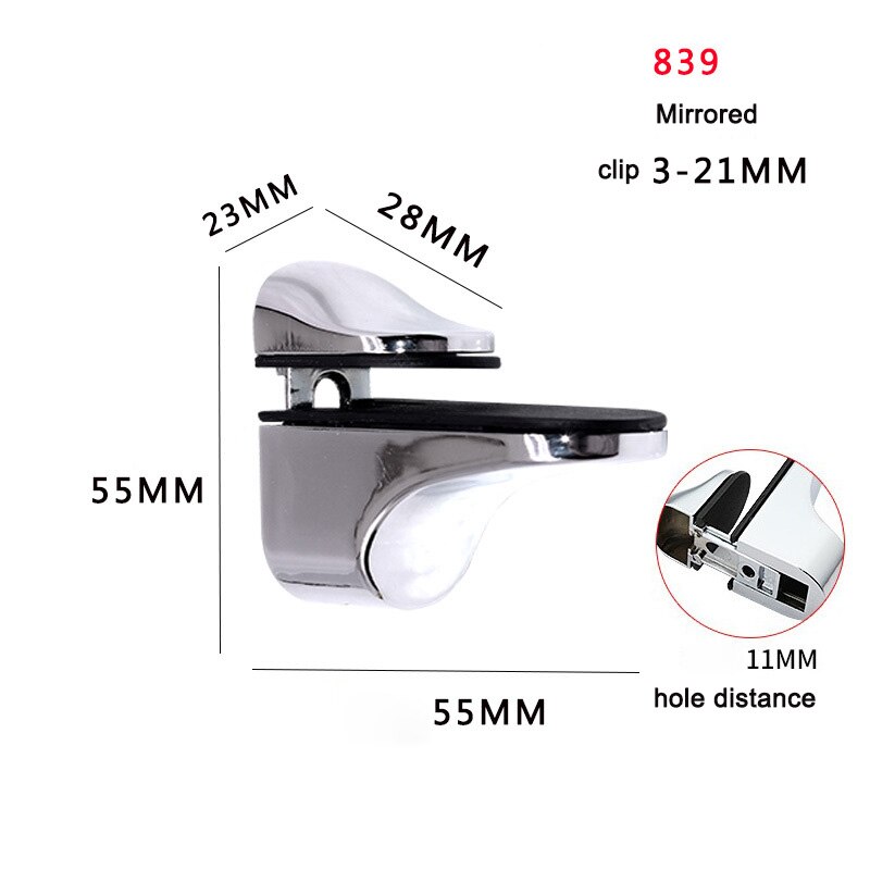 Zinc Alloy Brushed Glass Showcase Glass Clamp Clip Shelf Support Zinc Alloy Brushed Glass Showcase Glass Clamp Clip Shelf Support