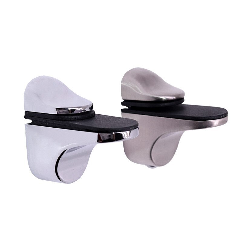 Zinc Alloy Brushed Glass Showcase Glass Clamp Clip Shelf Support