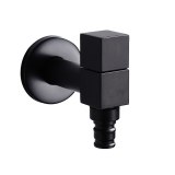 Black copper square faucet 4 minute balcony washing machine mop pool single cold faucet
