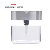 Soap Dispenser Soap Pump Sponge Caddy New Creative Kitchen 2-in-1 Manual Press Liquid Soap Dispenser With Washing Sponge