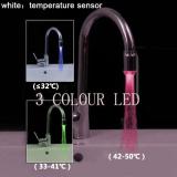 1pc Led Tap Light Temperature Sensor No Battery Water Stream Faucet Rgb Glow Shower