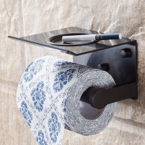 Toilet Paper Holders Space Aluminum Multi-function Bathroom Shelves with Ashtray Towel Shelf Phone Holder Bath Accessories