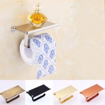 High quality 304 Stainless Steel Wall Mounted Bathroom holder toliet single roll paper holders shelf of bathroom hardware
