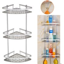 2 And 3 Tier Corner Storage Holder Shelves Bathroom Shampoo Shower Kitchen Storage Rack Organizer Bath Accessory Sets No-drill
