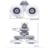 19/23/ 25/27mm Diameter 2PCS ABS Plastic Pulley Runner Wheel Sliding Door Rollers Bearing For Shower cabin room replacement