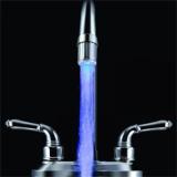 1pc Led Tap Light Temperature Sensor No Battery Water Stream Faucet Rgb Glow Shower