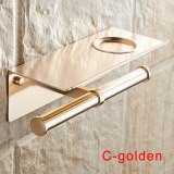 Toilet Paper Holders Space Aluminum Multi-function Bathroom Shelves with Ashtray Towel Shelf Phone Holder Bath Accessories