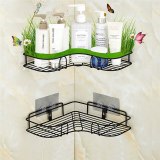 Bathroom Accessories Punch Free Corner Bathroom Shelf Bathroom Fixtures Wrought Iron Storage Rack Kitchen Tripod Wall Shelf