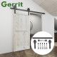 4.9FT/6FT/6.6FT/8FT Black Carbon Steel Big Hanger Roller Interior Sliding Barn Door Hardware
