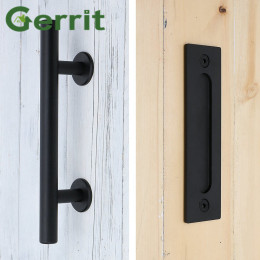 Carbon Steel Sliding Barn Door Pull Handle Wood Door Handle Black Door Handles For Interior Doors Handle