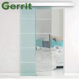 4.9/6/6.6/8.2FT Aluminium Alloy Frameless Brushed Silver Barn Sliding Door Hardware Hidden Track Kit For Glass Door