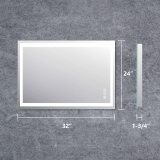LED Bathroom Mirror Wall Mounted Lighted Vanity Mirror Anti-Fog Dimmable Makeup Mirror with Touch Sensor 3 Adjustable Color