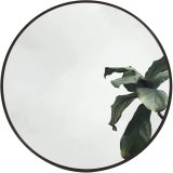 Gold Wall Mounted Circle Mirror Decorative with Brushed Metal Frame for Bathroom