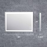 LED Bathroom Mirror Wall Mounted Lighted Vanity Mirror Anti-Fog Dimmable Makeup Mirror with Touch Sensor 3 Adjustable Color