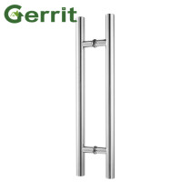 24 Inches Modern Round Bar Ladder Brushed Stainless Steel Sliding Barn Door Handle for 8-12mm glass or 40-45mm wood door