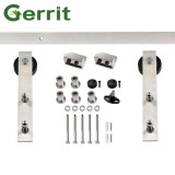 4.9FT/6FT/6.6FT Heavy Duty Stainless Steel J Shape Sliding Barn Door Hardware Track Kit For Wood Door