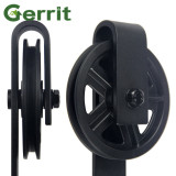 Black Carbon Steel Top Mount Big Wheel Sliding Barn Door Hardware Track Kit