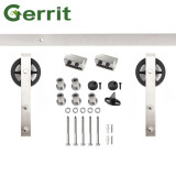 4.9FT/6FT/6.6FT Stainless Steel Brushed Big Hanger Wheel Sliding Barn Door Hardware Track Kit