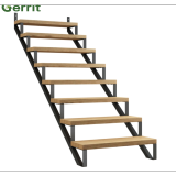 Factory Outlet Stair Black Metal Stair Outedoor Modern Home Steel Stair Riser with Multiple Steps
