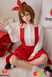 セックスドール 癒し系美少女 シリコン製 赤いスカートのJK制服姿 148cm Dカップ SHEDOLL 柠檬