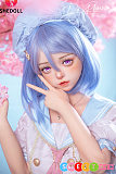 セックスドール かわいい美少女 青い髪 148cm Dカップ 普乳 シリコン製 JKセーラー服 朵朵 SHEDOLL 桜 清潔感
