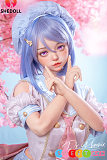 sexdoll 美少女 青い髪 148cm Dカップ 普乳 シリコン製 JKセーラー服 朵朵 SHEDOLL 桜