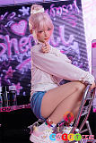 シリコンrealdoll 158cmCカップ 軽量 お団子ヘア 美少女 褐色美肌 金髪江小棠 SHEDOLL