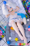 エロ人形 140cm 白髪アニメ娘 美肌美乳Bカップ WM Doll Y011S ビニールヘッド シリコンボディ