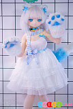 ダッチワイフ 白髪アニメ美少女 140cm 美乳Bカップ WM Doll Y011S ビニールヘッド シリコンボディ