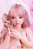 リアルドール ゆるふわ系美少女 超乳Lカップ ピンク髪 SinoDoll S60凛夭夭 シリコン製 70cmトルソー ピンクのベビードール