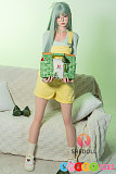 sexdoll 168cm清楚系美少女 緑髪 メガネ サロペット シリコン製 Dカップ SHEDOLL 芷沅