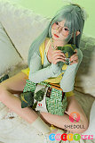 シリコンlovedoll 純情美少女 眼鏡 サロペット Dカップ 168cm 緑髪 SHEDOLL 芷沅
