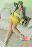 セックス人形 美肌 かわいい美少女 168cm 緑髪 メガネ サロペット シリコン製 Dカップ SHEDOLL 芷沅